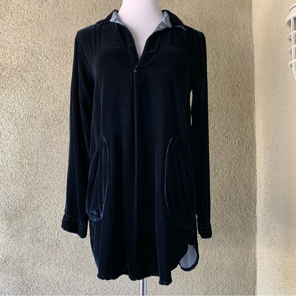 “CP Shades” Teton Dark Navy Velvet Tunic NWT $256 size XS - Picture 10 of 12